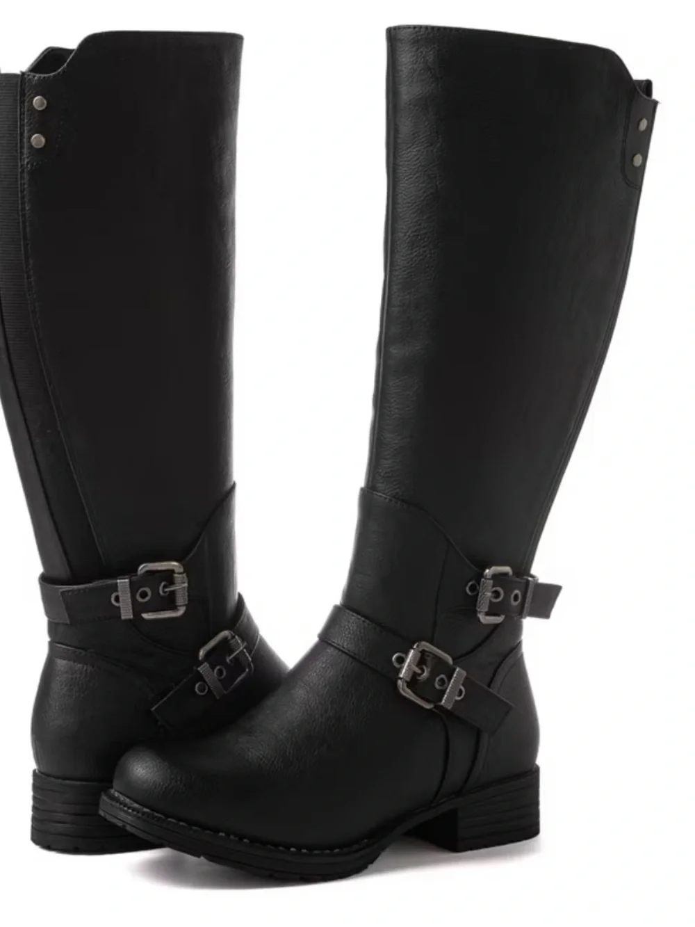 GLOBALWIN Women's 21YY10 Black Knee High Fashion Boots 9 Vegan Leather